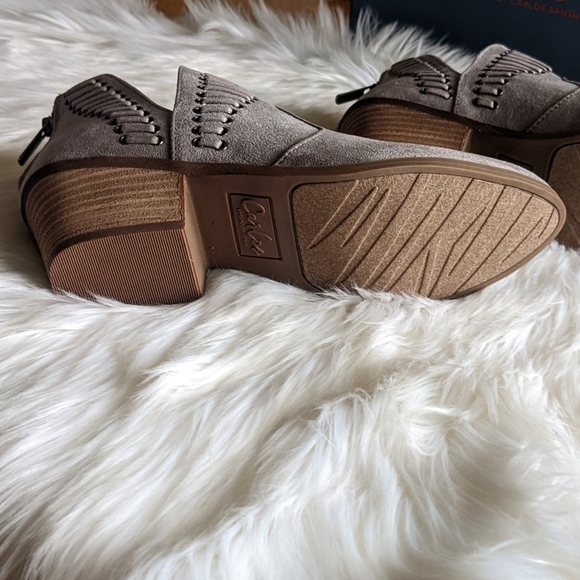 🆕 Carlos •Faux Suede• Almond Toe Ankle Boots - Picture 6 of 9